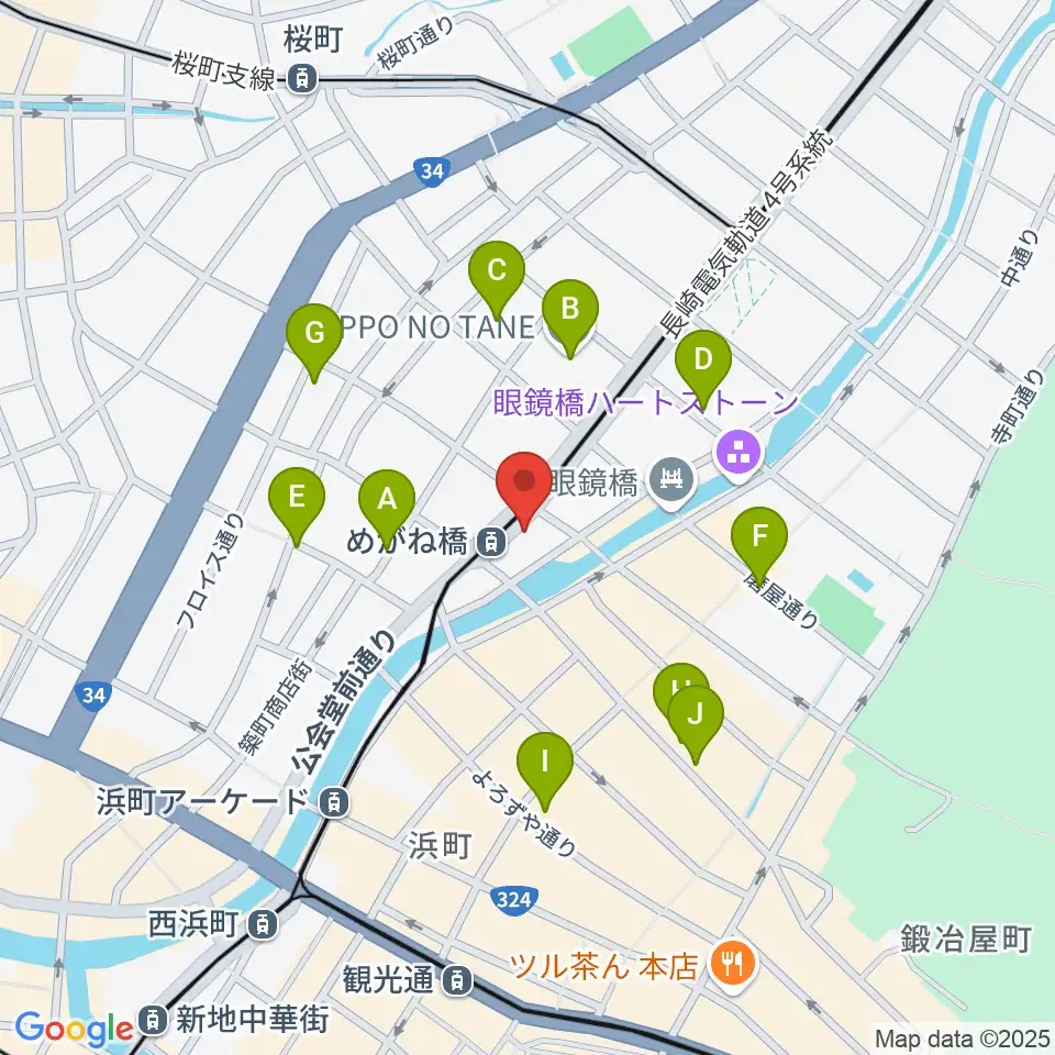 長崎DRUM Be-7周辺のホテル一覧地図