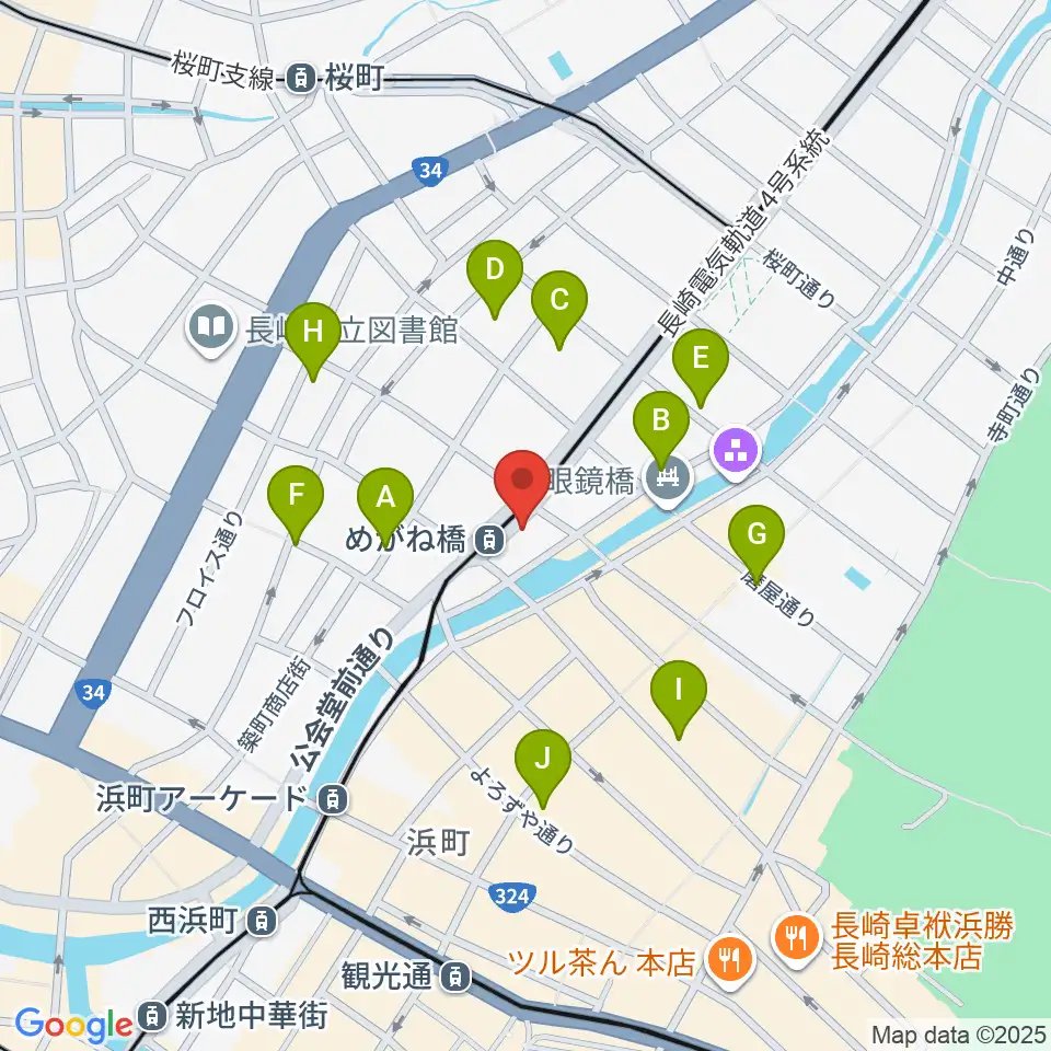 長崎DRUM Be-7周辺のホテル一覧地図