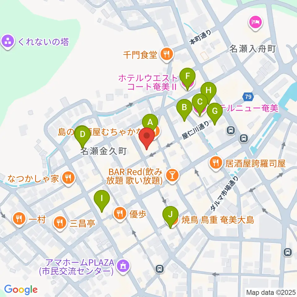奄美ASIVI周辺のホテル一覧地図