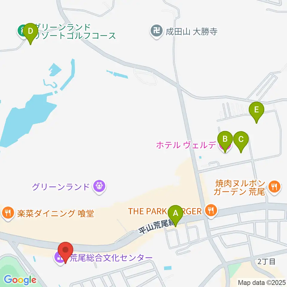 荒尾総合文化センター周辺のホテル一覧地図