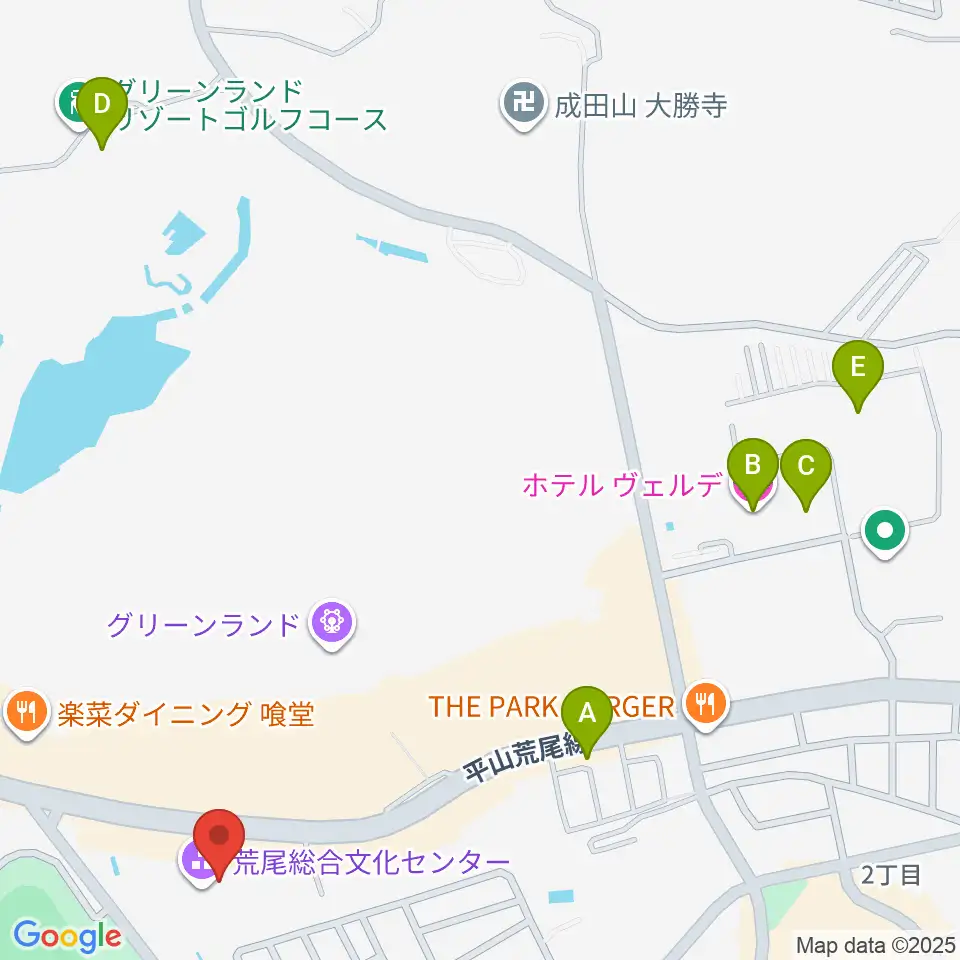 荒尾総合文化センター周辺のホテル一覧地図