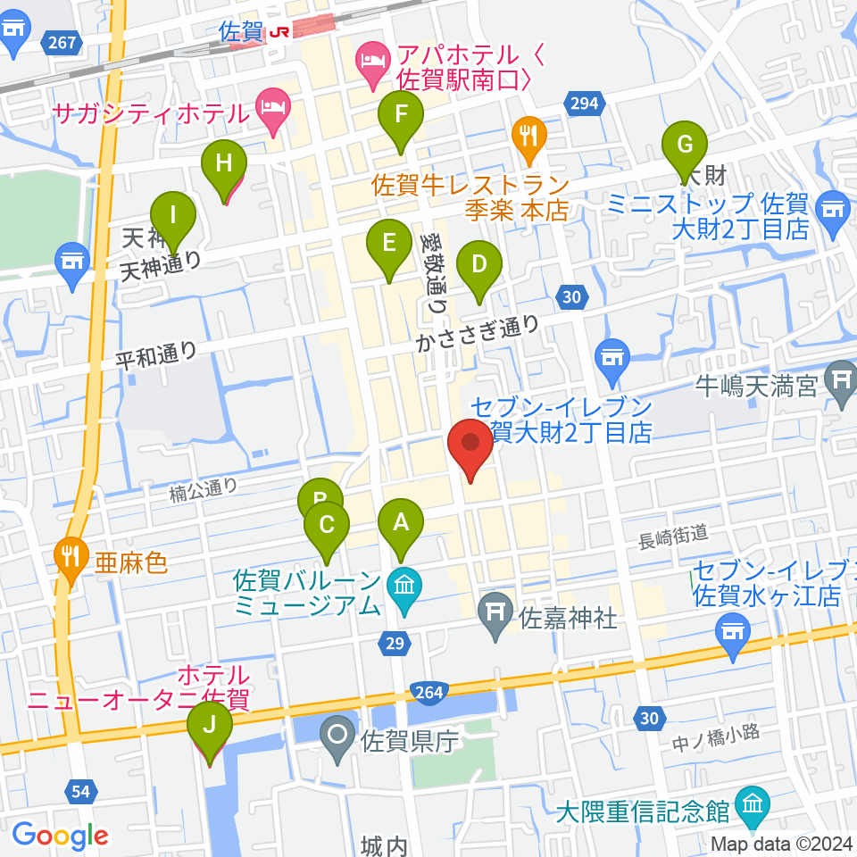 佐賀市文化交流プラザ交流センター周辺のホテル一覧地図