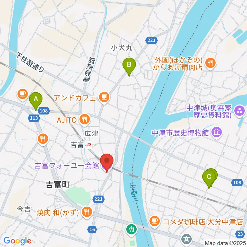 吉富フォーユー会館周辺のホテル一覧地図