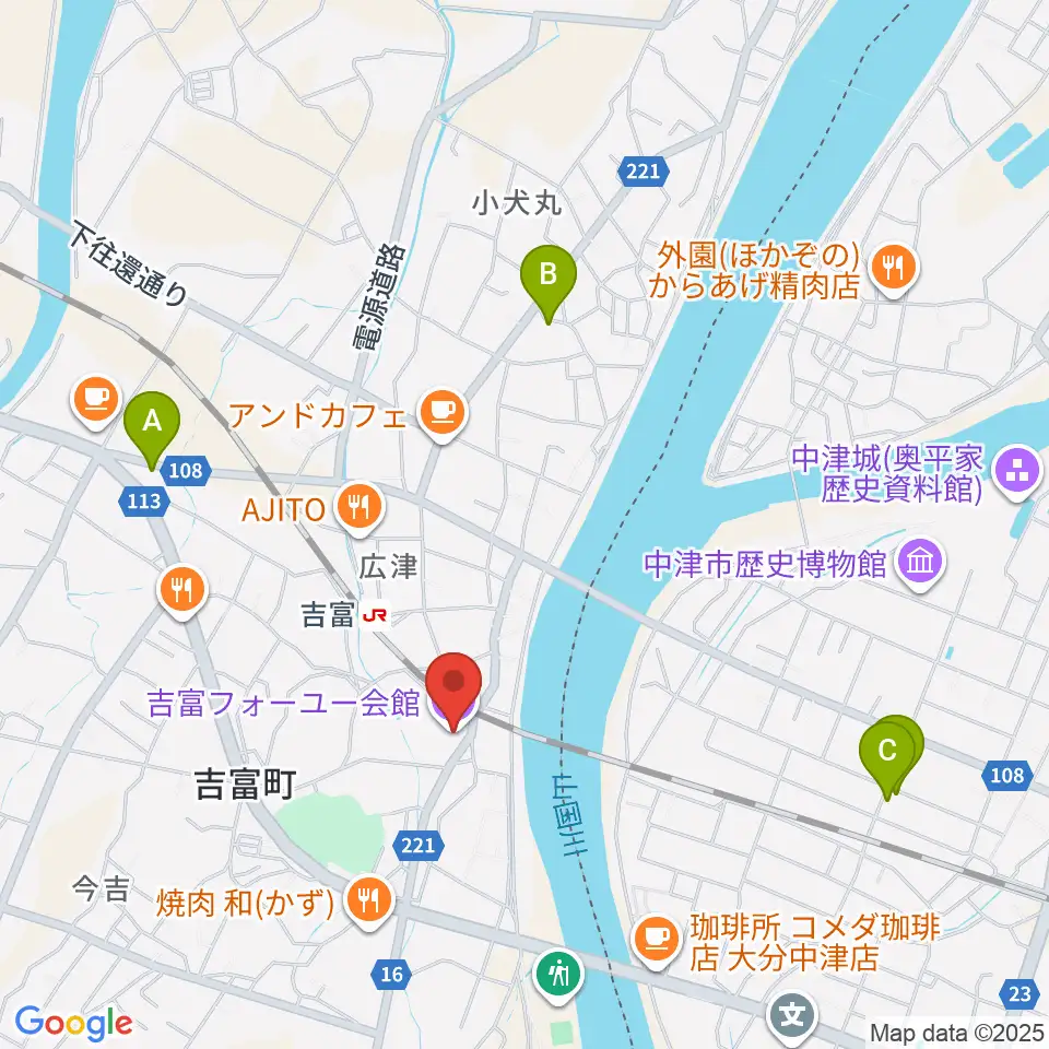 吉富フォーユー会館周辺のホテル一覧地図