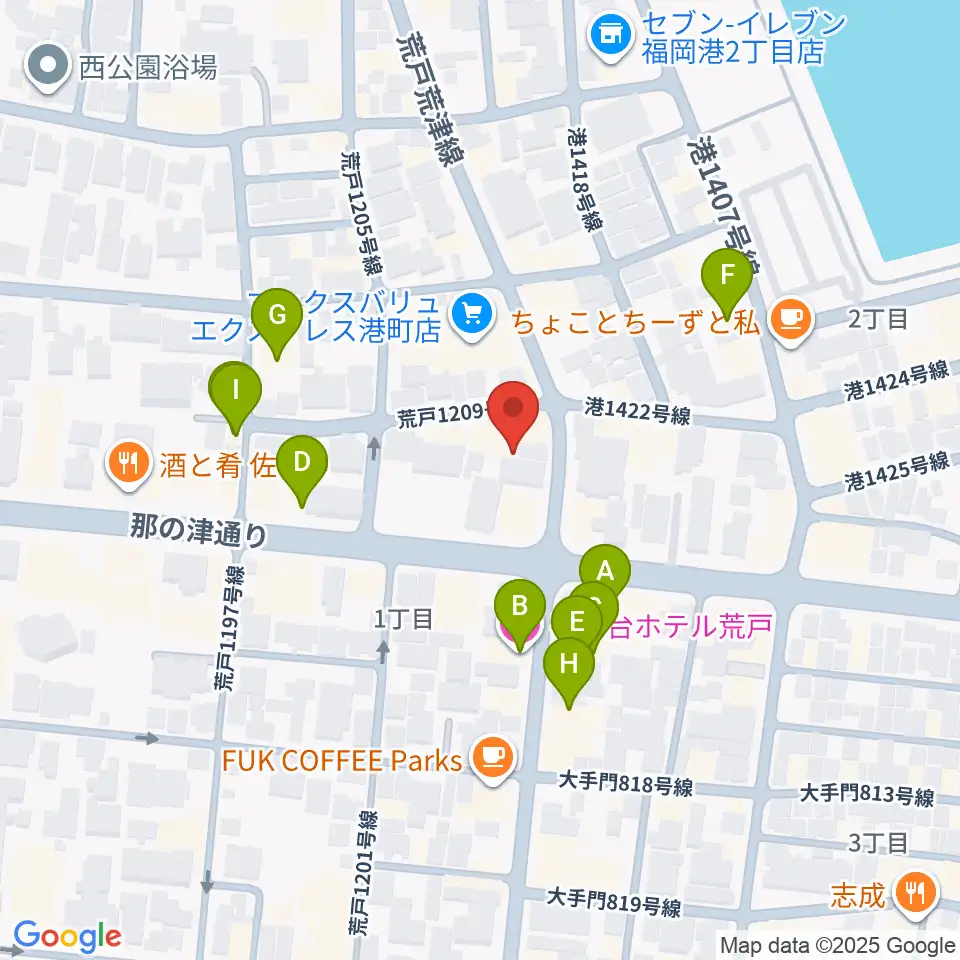 福岡PEACE周辺のホテル一覧地図