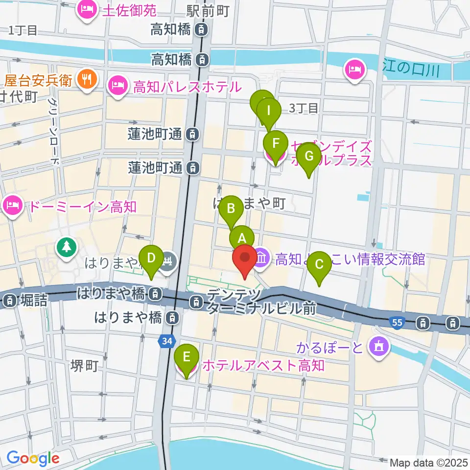 BeeStation周辺のホテル一覧地図
