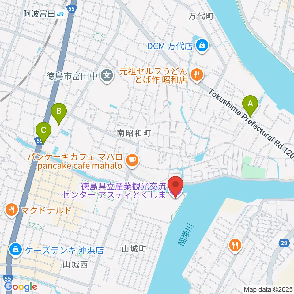 アスティとくしま周辺のホテル一覧地図