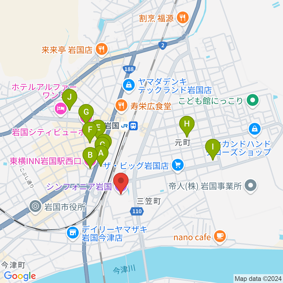 シンフォニア岩国周辺のホテル一覧地図