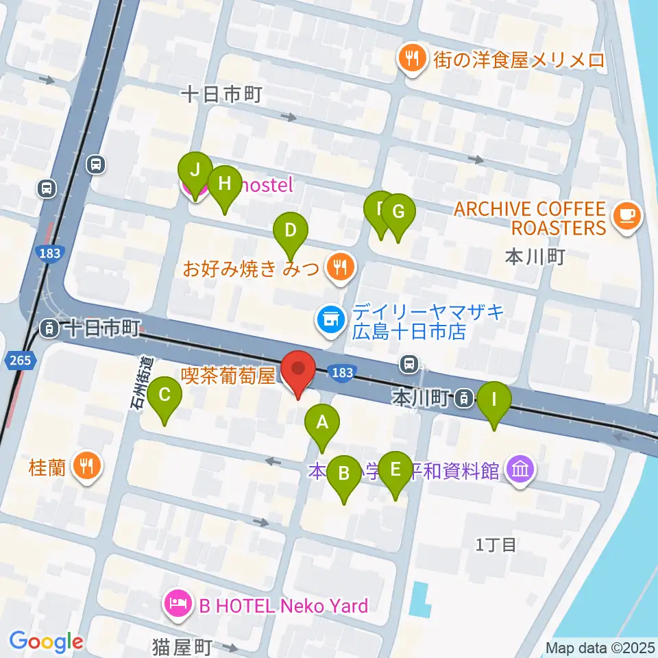 音楽喫茶ヲルガン座周辺のホテル一覧地図