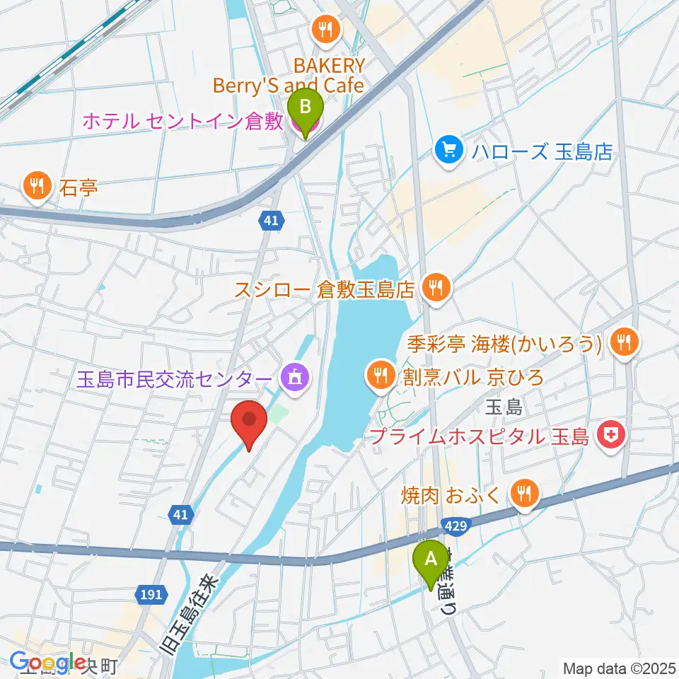 倉敷市玉島文化センター周辺のホテル一覧地図
