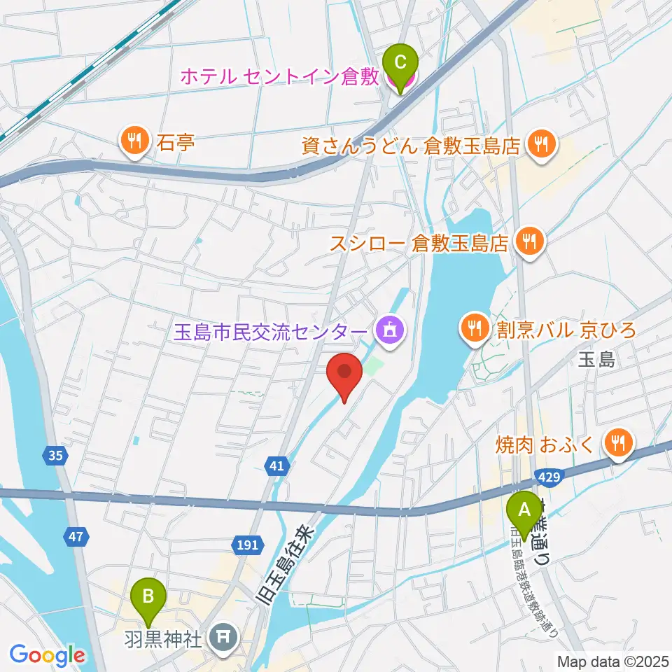 倉敷市玉島文化センター周辺のホテル一覧地図