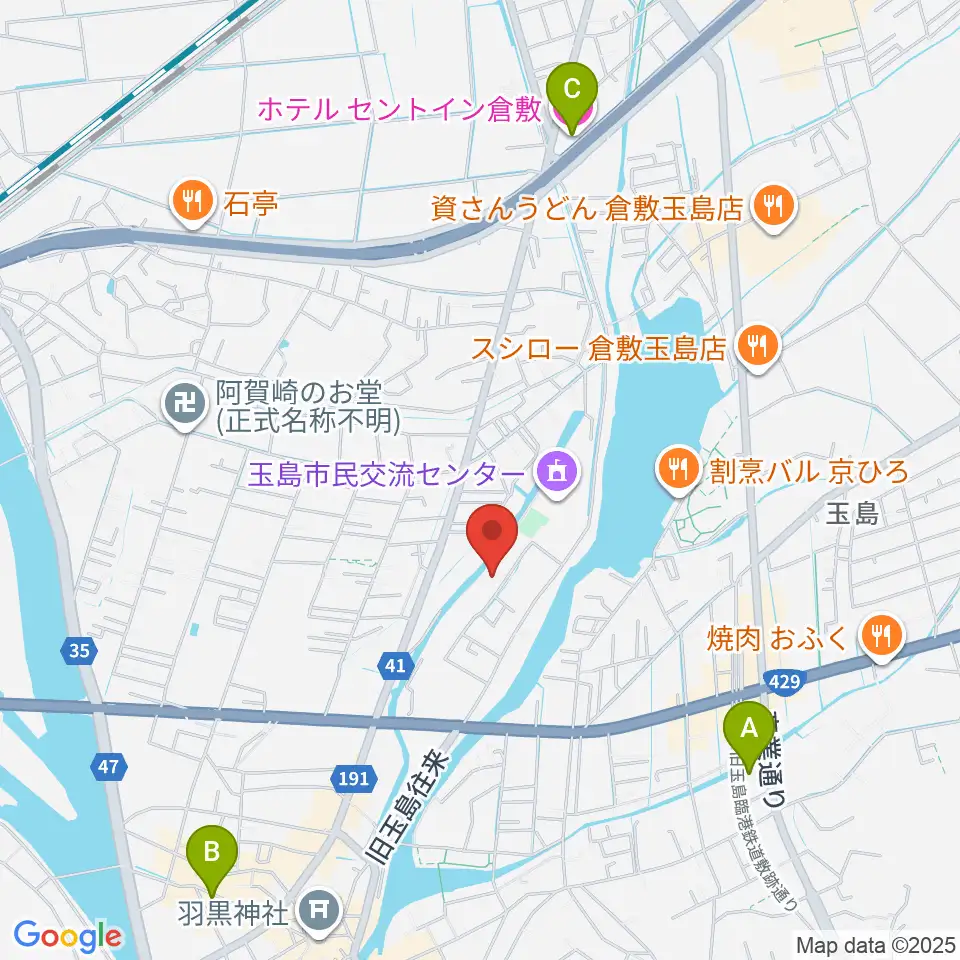 倉敷市玉島文化センター周辺のホテル一覧地図