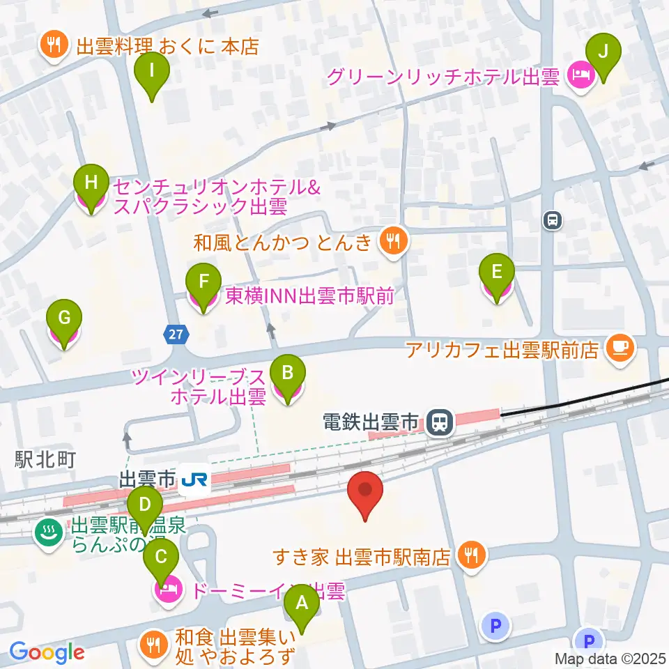 ビッグハート出雲周辺のホテル一覧地図