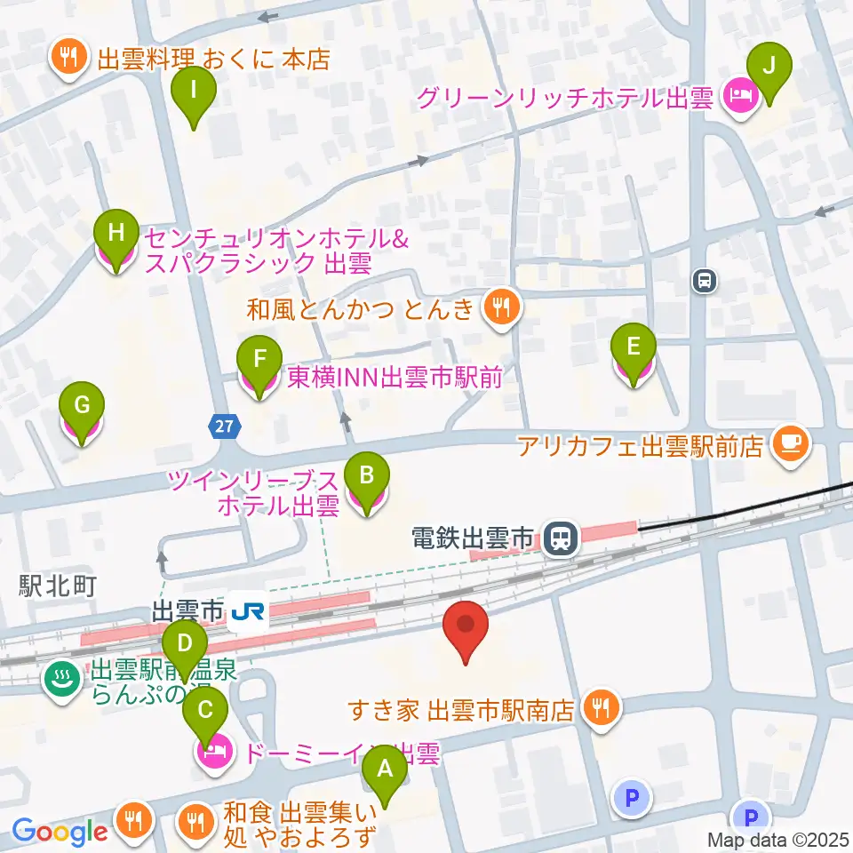 ビッグハート出雲周辺のホテル一覧地図