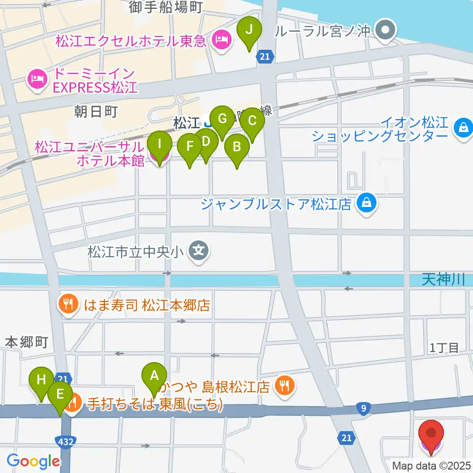 さんびる文化センタープラバホール周辺のホテル一覧地図