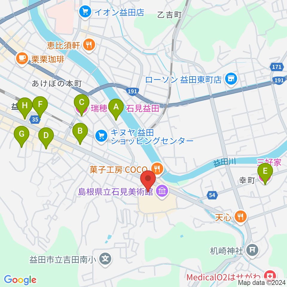 島根県立いわみ芸術劇場グラントワ周辺のホテル一覧地図