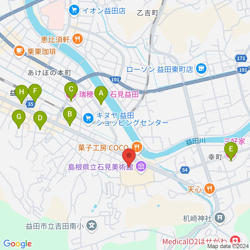 島根県立いわみ芸術劇場グラントワ周辺のホテル一覧地図