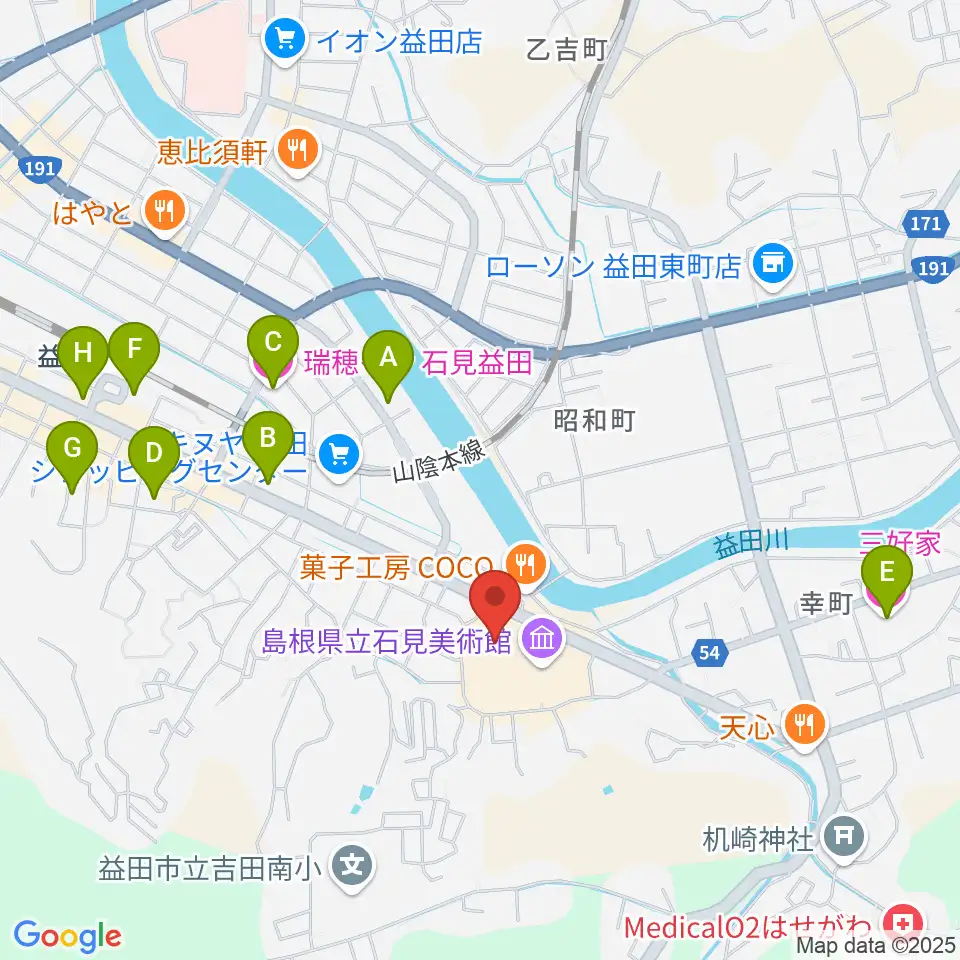 島根県立いわみ芸術劇場グラントワ周辺のホテル一覧地図