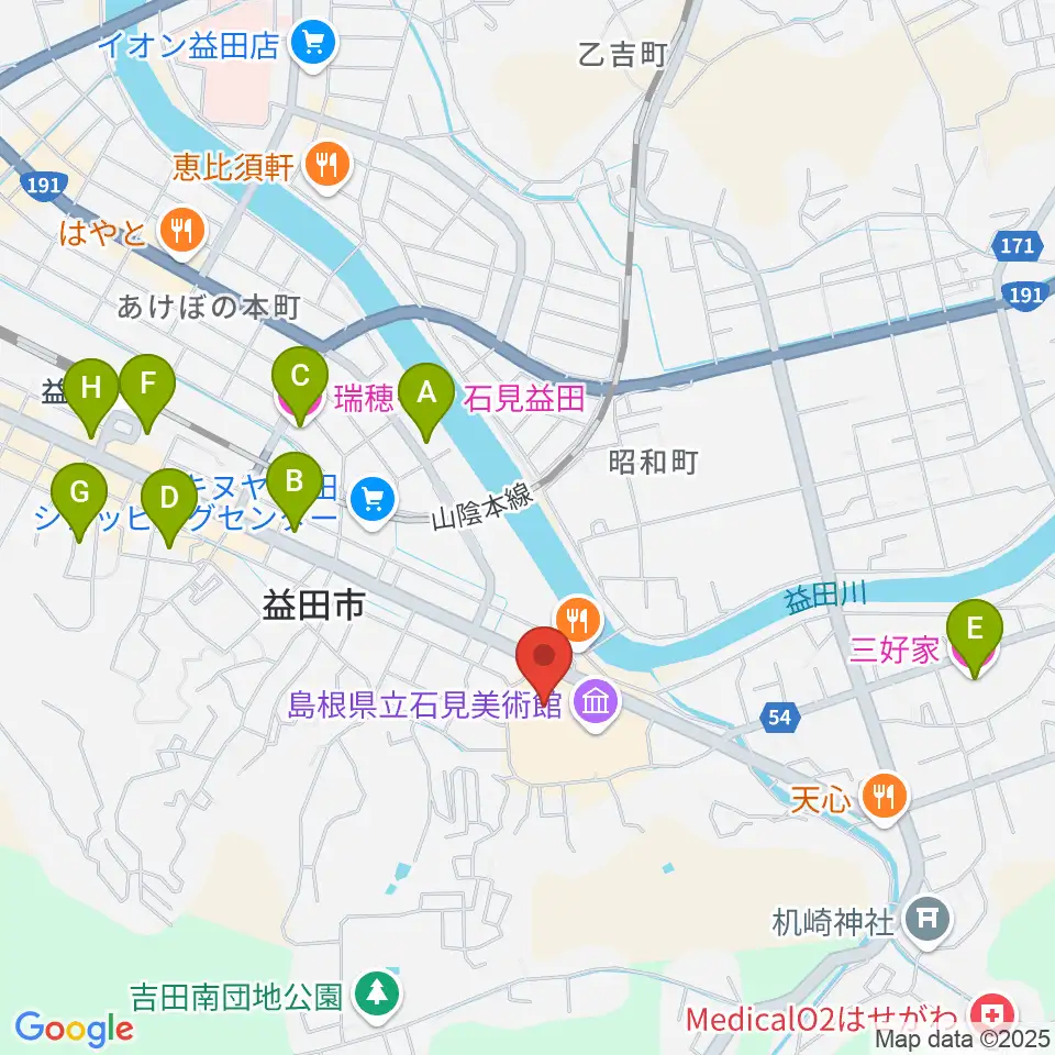 島根県立いわみ芸術劇場グラントワ周辺のホテル一覧地図