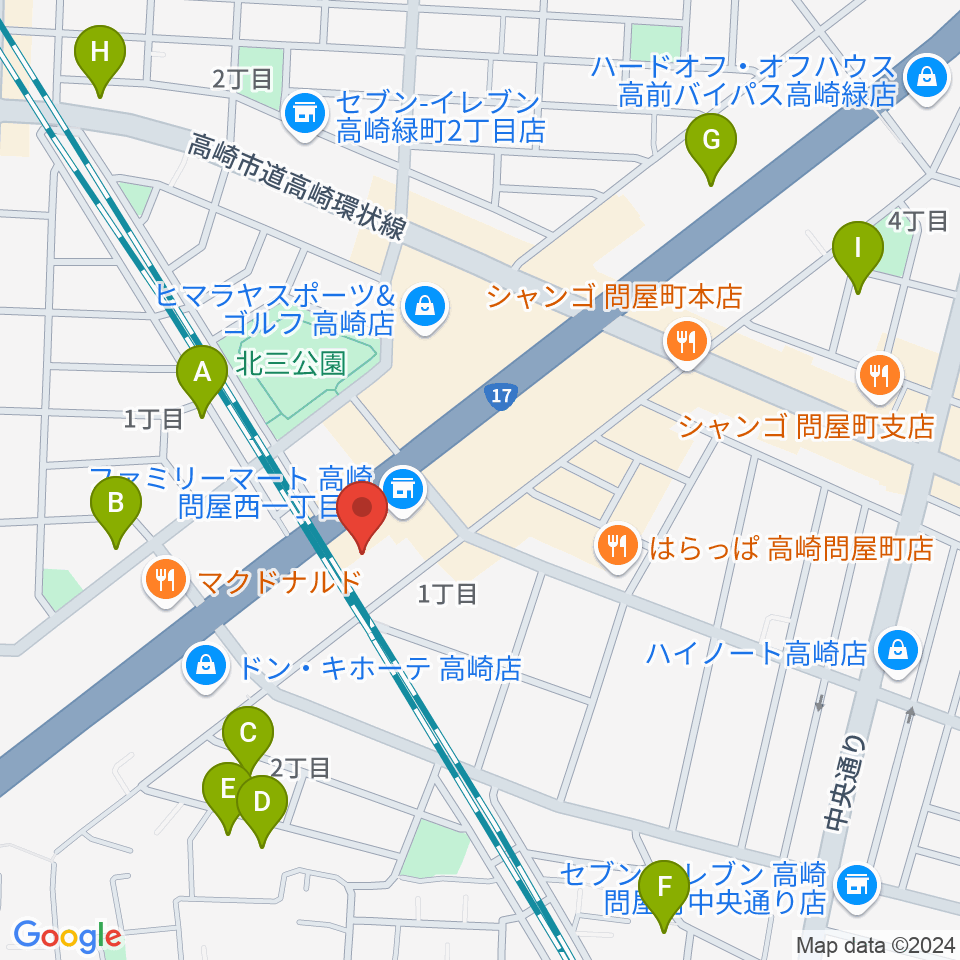 高崎シューベルトサロン周辺のホテル一覧地図