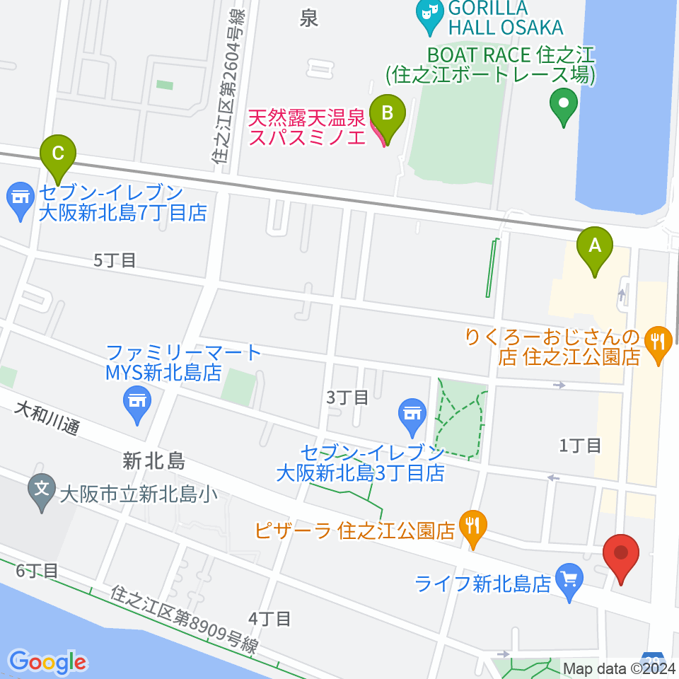 住之江スタジオ周辺のホテル一覧地図