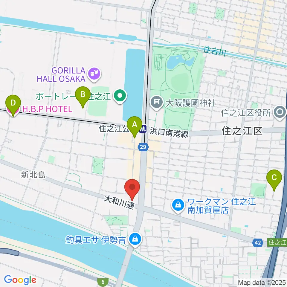 住之江スタジオ周辺のホテル一覧地図