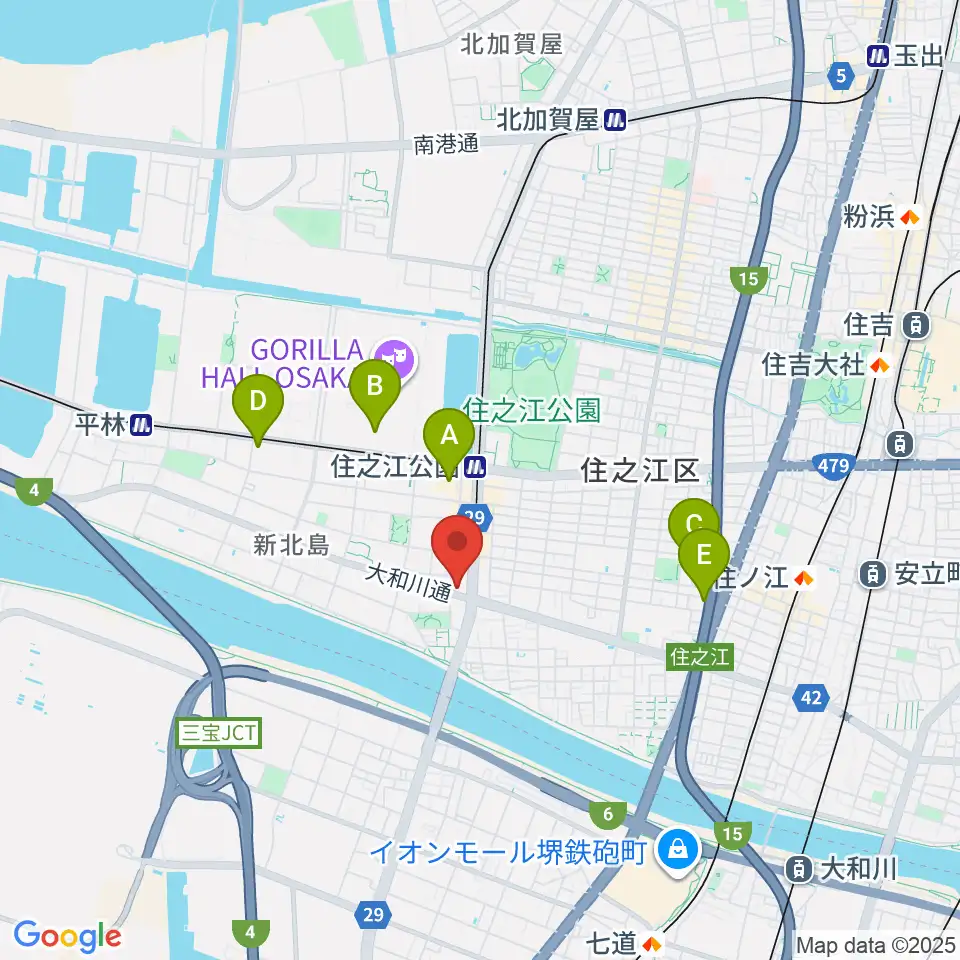 住之江スタジオ周辺のホテル一覧地図