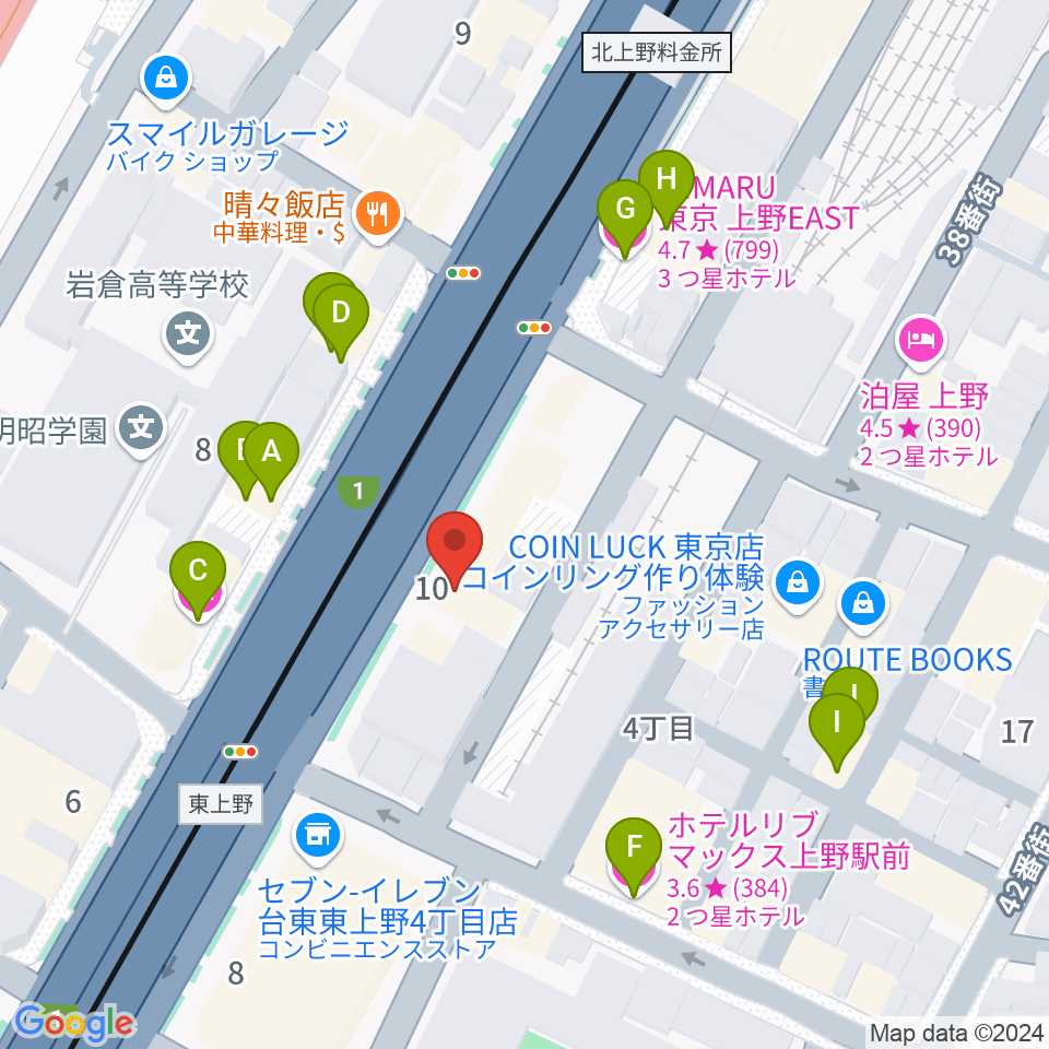 スタジオアンサンブル周辺のホテル一覧地図