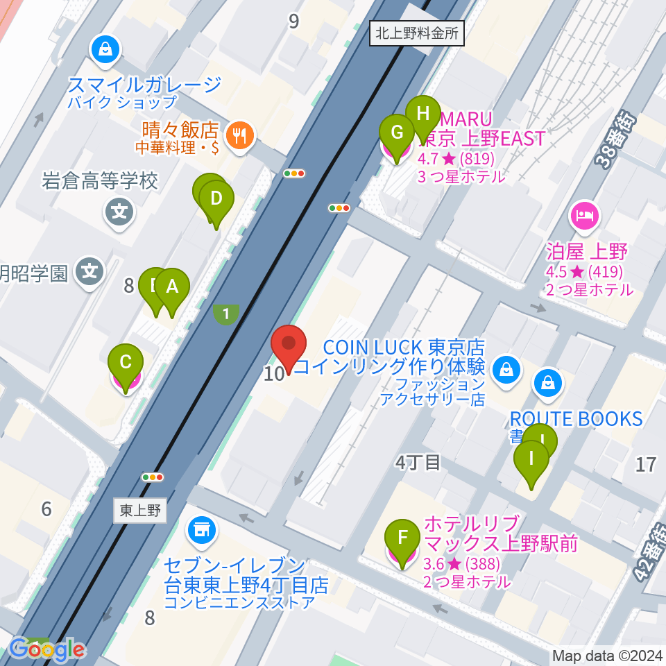 スタジオアンサンブル周辺のホテル一覧地図