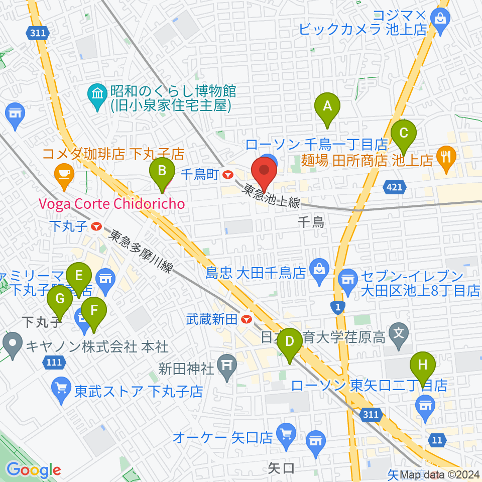 シティーバード音楽スタジオ周辺のホテル一覧地図