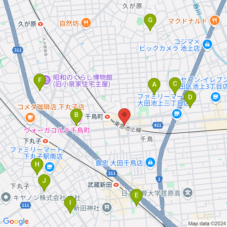 シティーバード音楽スタジオ周辺のホテル一覧地図