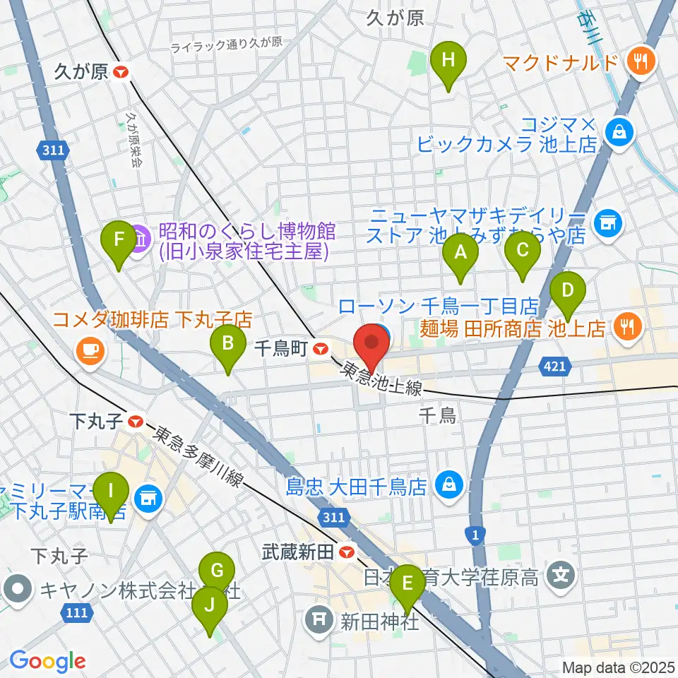 シティーバード音楽スタジオ周辺のホテル一覧地図