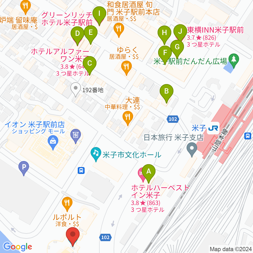 米子コンベンションセンター BiG SHiP周辺のホテル一覧地図
