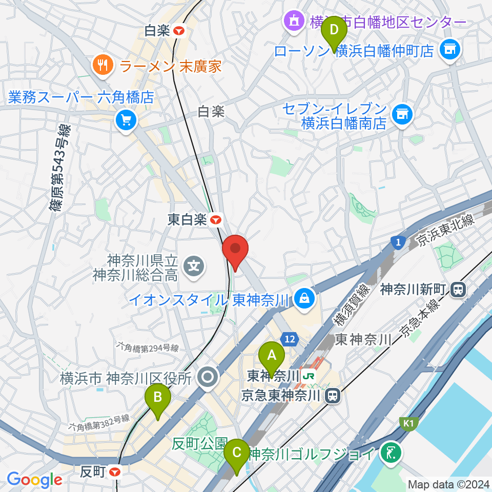 セントラル楽器周辺のホテル一覧地図