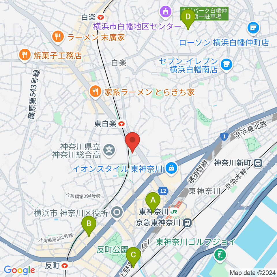 セントラル楽器周辺のホテル一覧地図