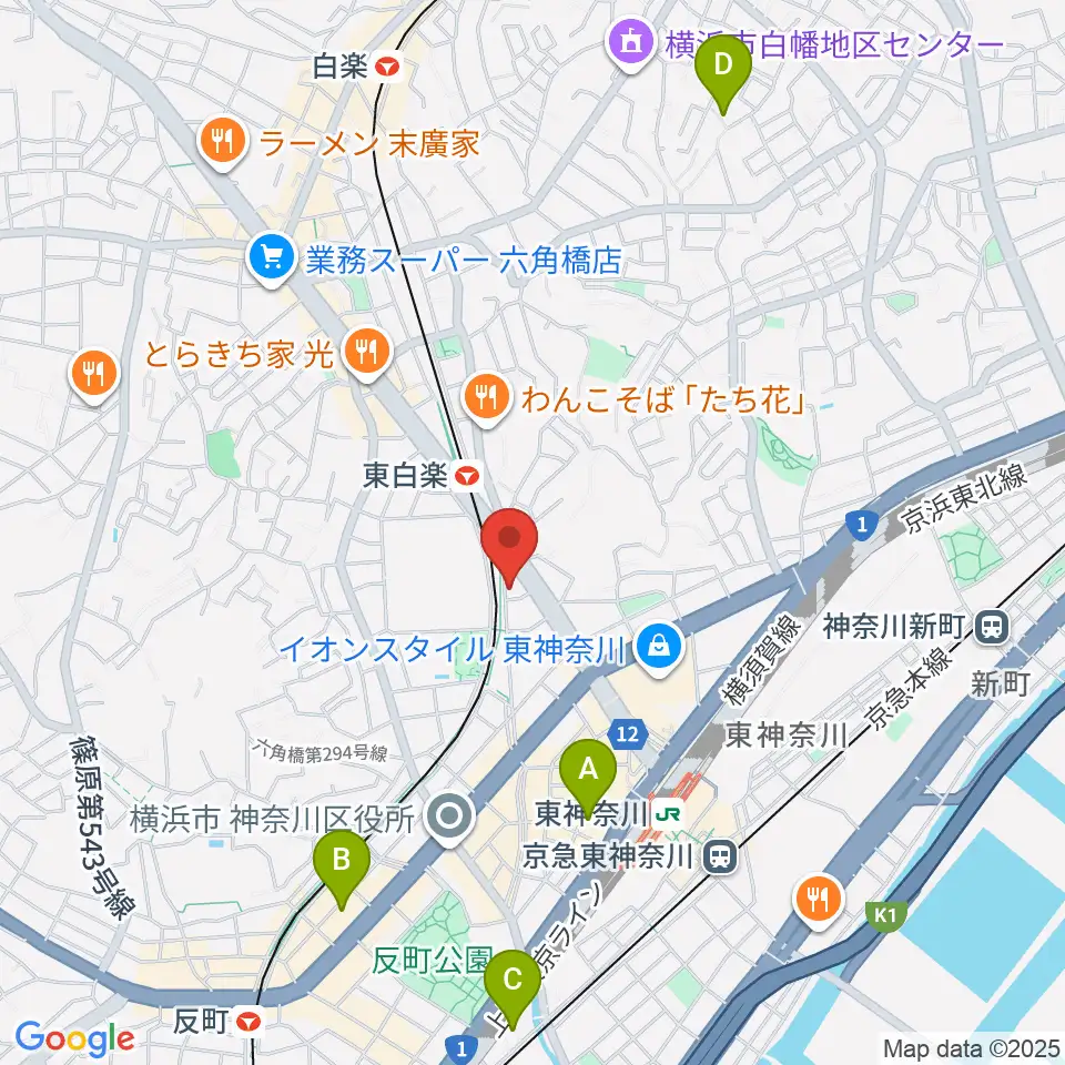 セントラル楽器周辺のホテル一覧地図