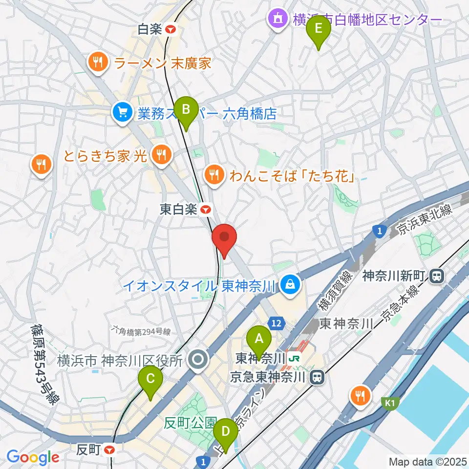 セントラル楽器周辺のホテル一覧地図