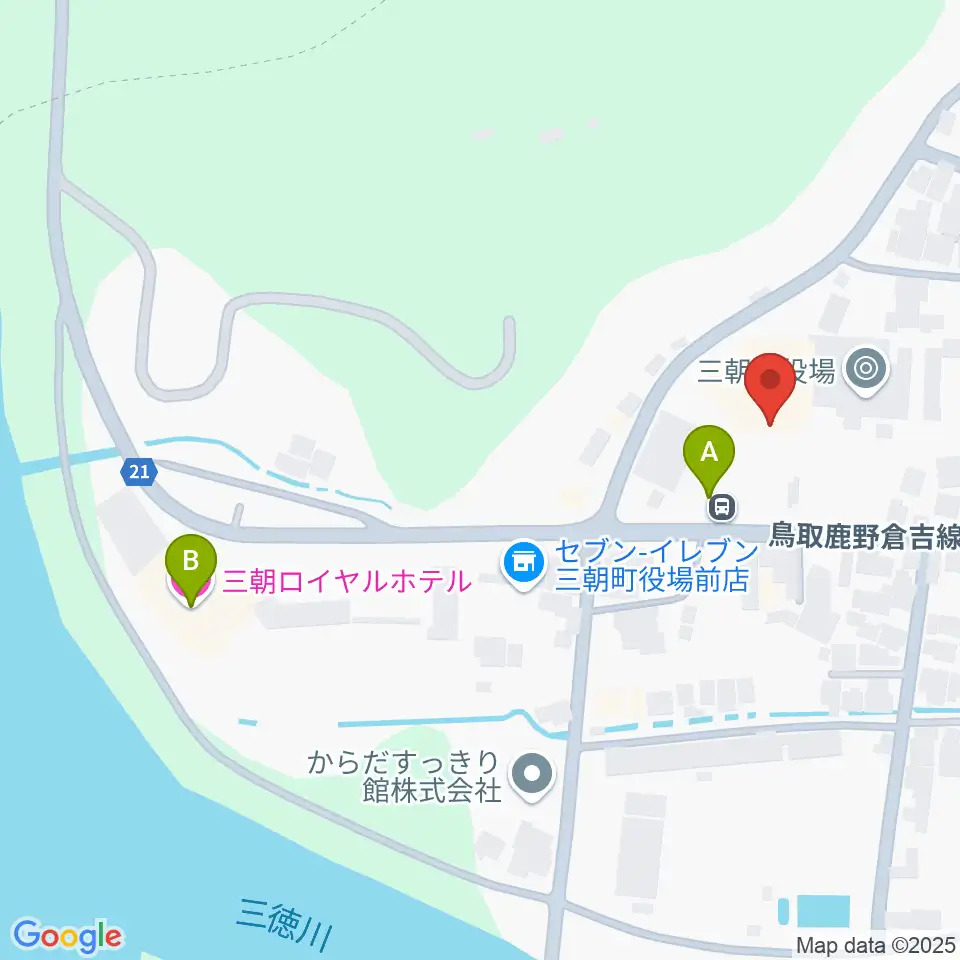 三朝町総合文化ホール周辺のホテル一覧地図
