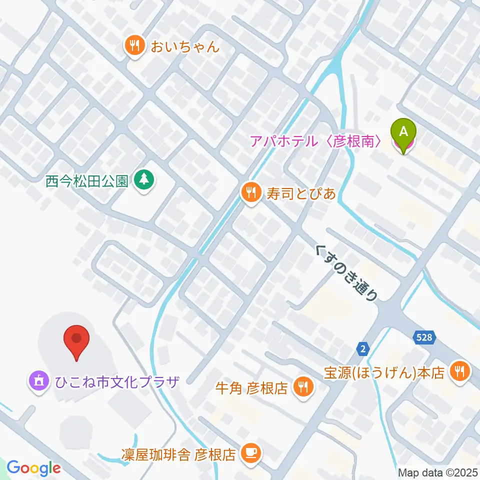ひこね市文化プラザ周辺のホテル一覧地図