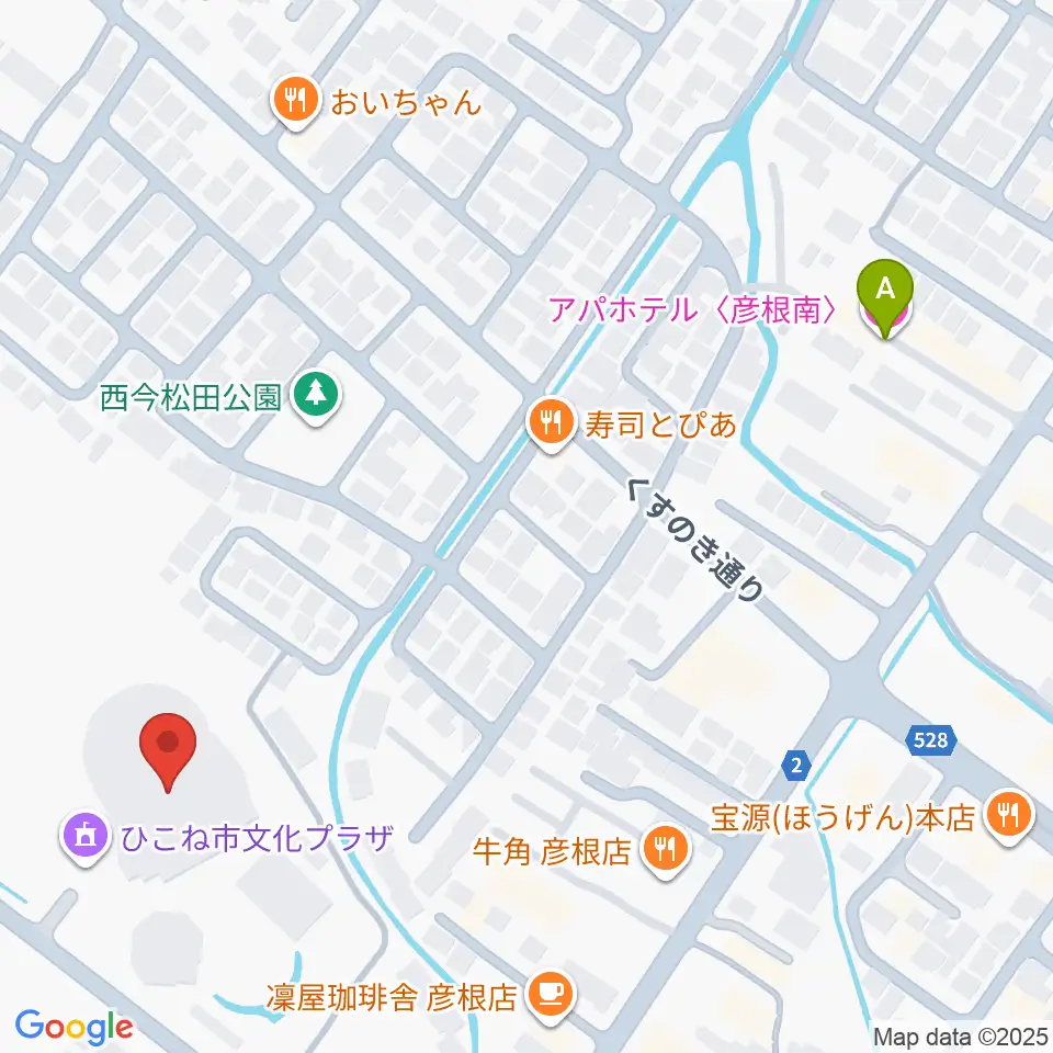 ひこね市文化プラザ周辺のホテル一覧地図