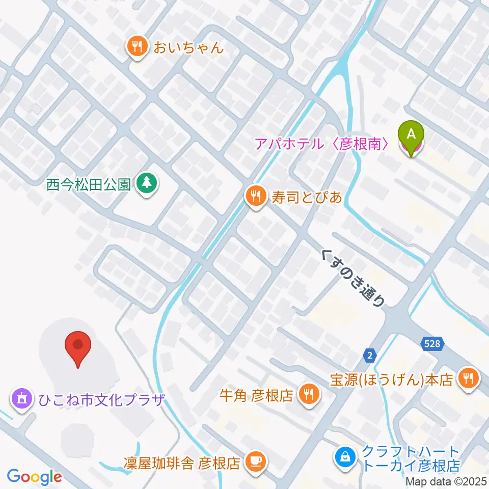 ひこね市文化プラザ周辺のホテル一覧地図