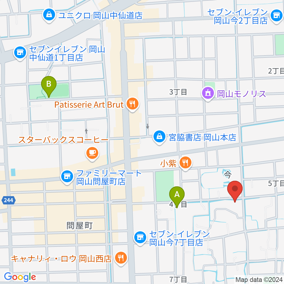 岡山Cafe SOHO周辺のホテル一覧地図