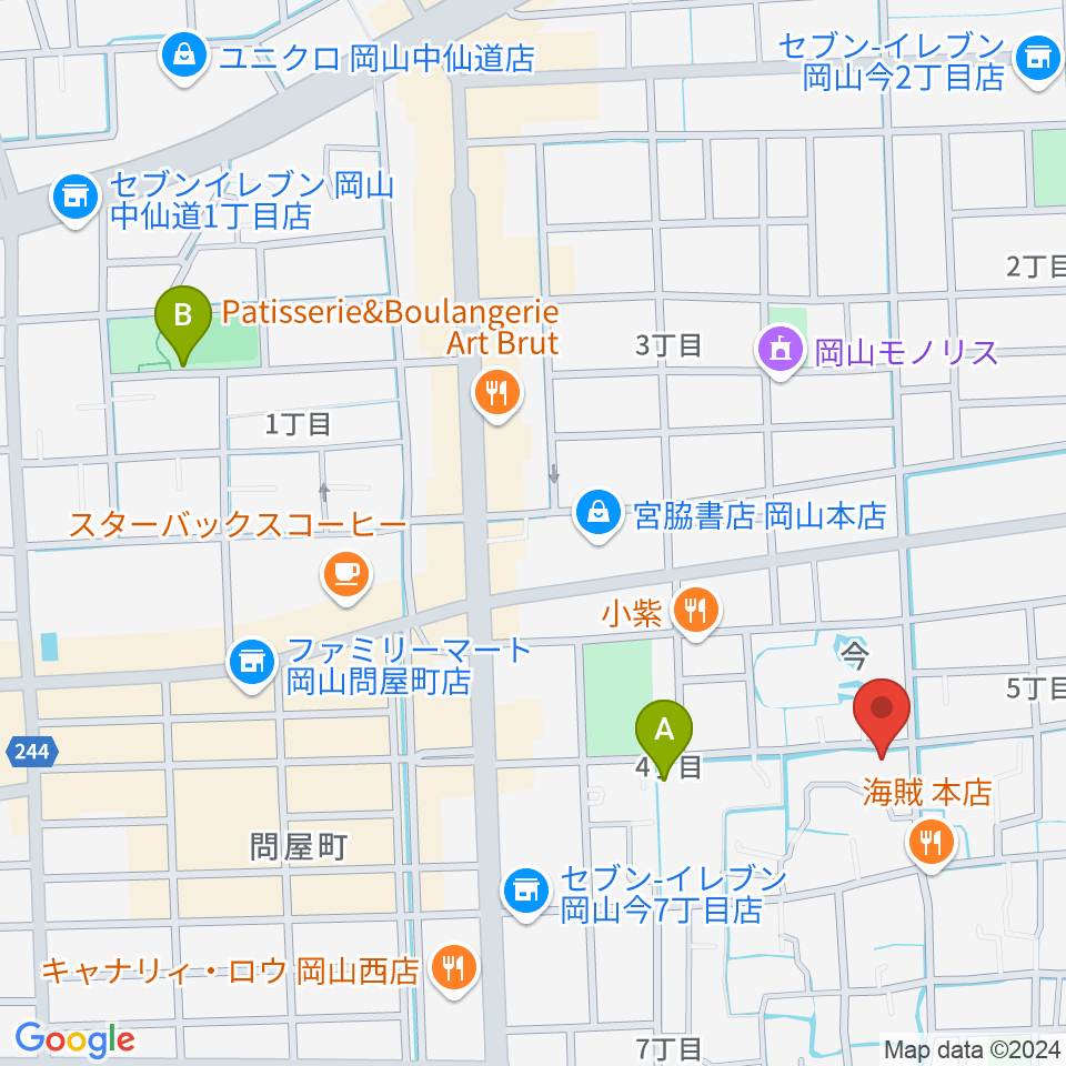 岡山Cafe SOHO周辺のホテル一覧地図