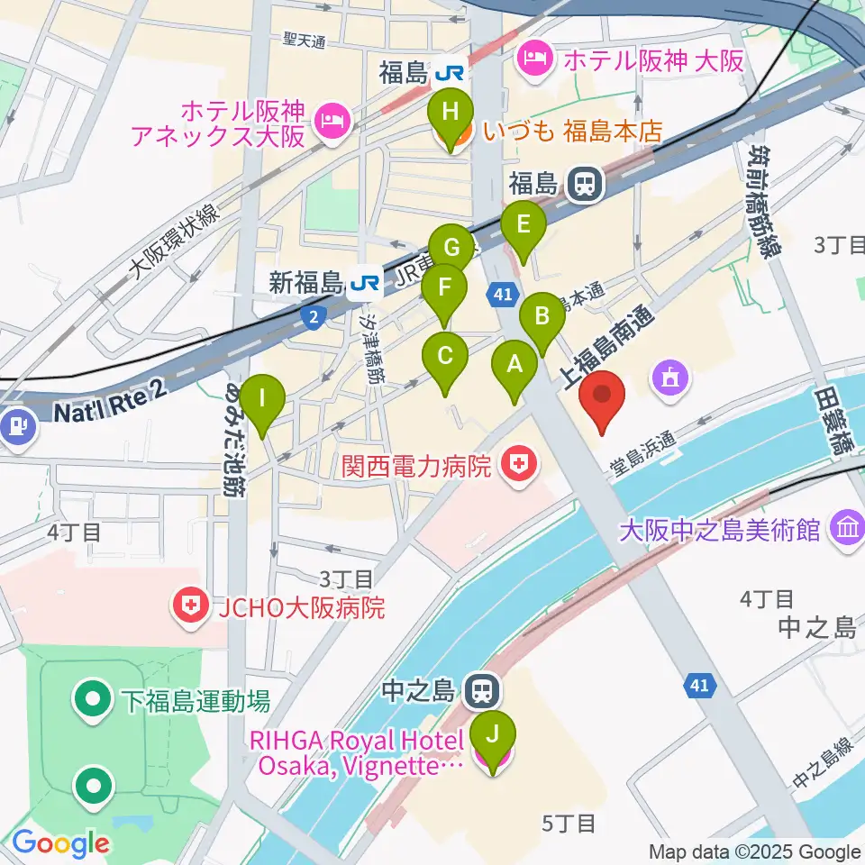 ABCホール周辺のホテル一覧地図