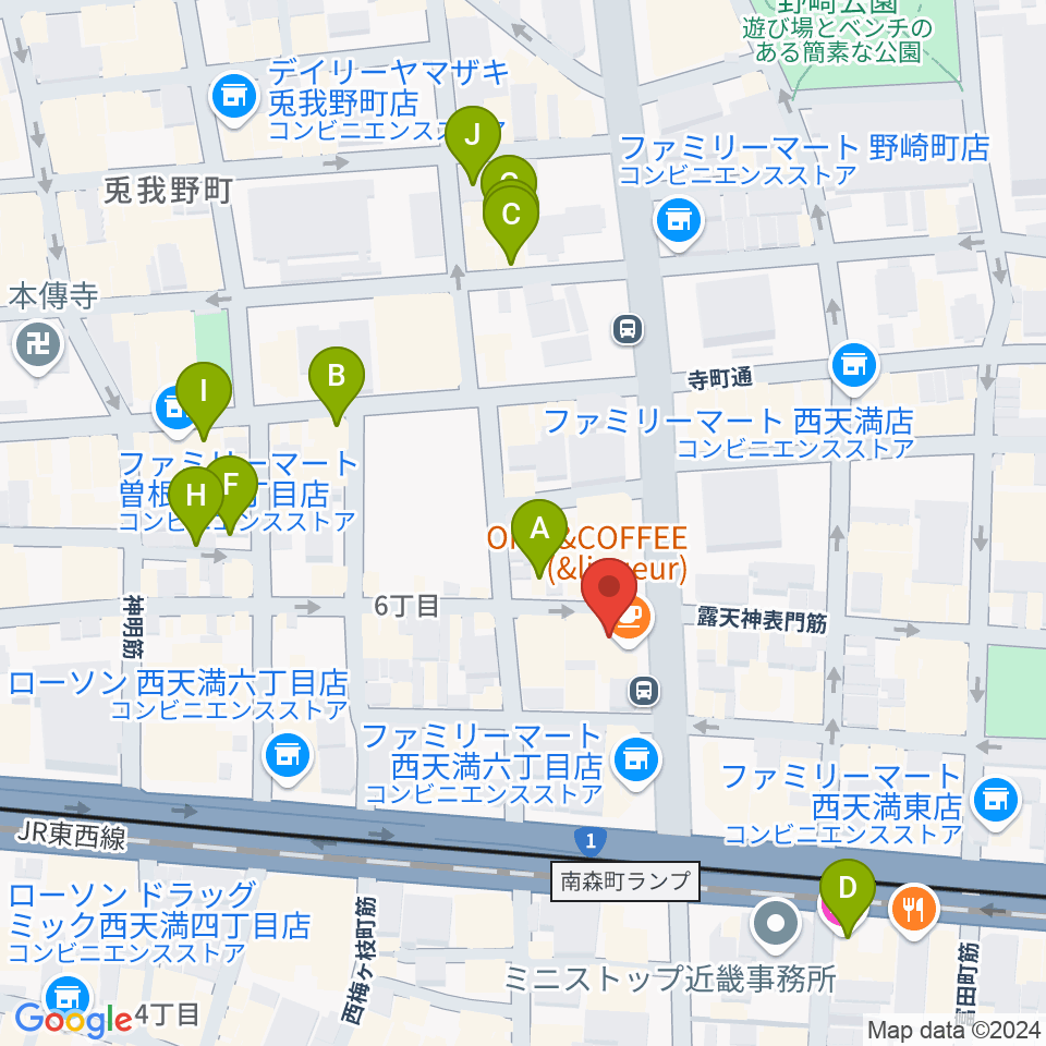 大阪Rumio周辺のホテル一覧地図