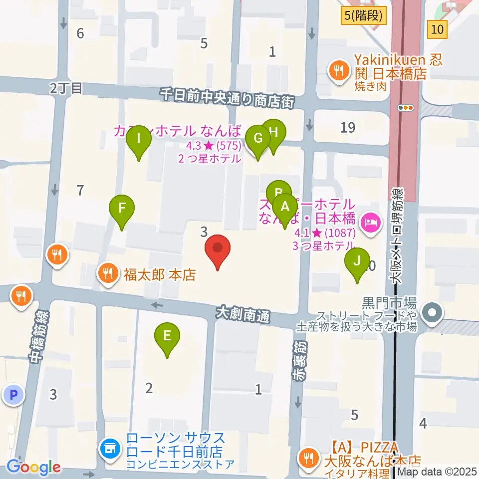 味園ユニバース周辺のホテル一覧地図