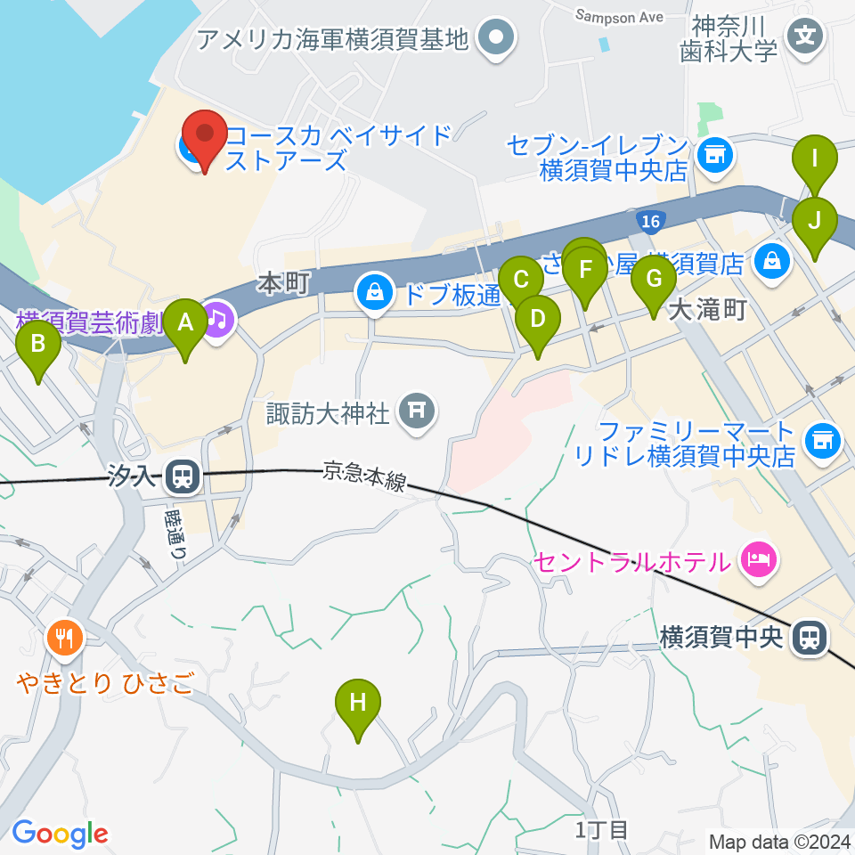 島村楽器 Coaska Bayside Stores横須賀店周辺のホテル一覧地図