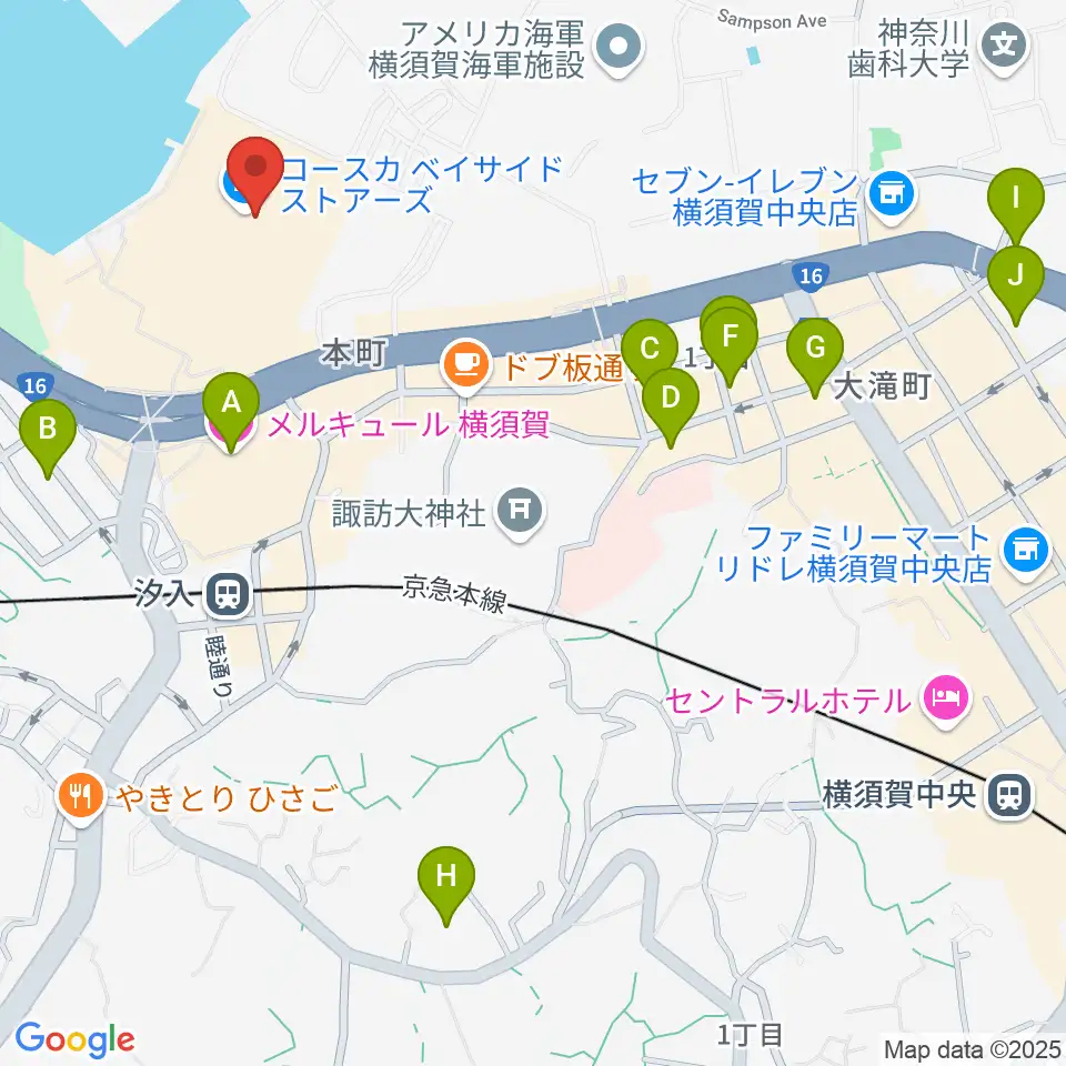 島村楽器 Coaska Bayside Stores横須賀店周辺のホテル一覧地図