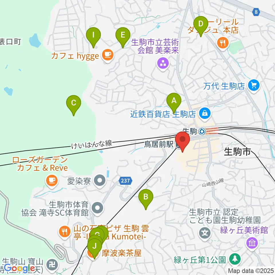生駒RHEBGATE周辺のホテル一覧地図