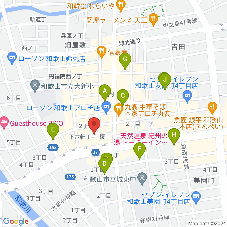 和歌山ビンテージ周辺のホテル一覧地図